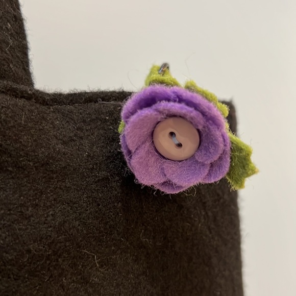 Vintage Lulu Guinness~ Felt Bag~ Think of Spring Tote Bag - Picture 3 of 4